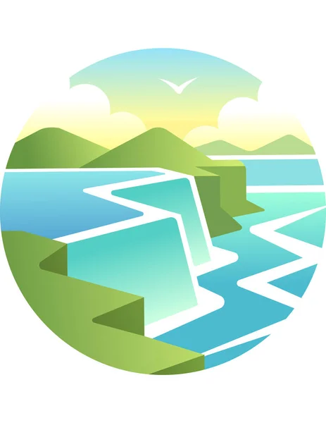 Ilustración Vectorial Paisaje Montaña — Vector de stock