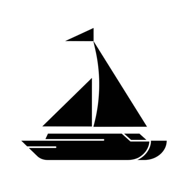 帆船アイコンベクトルイラスト — ストックベクタ