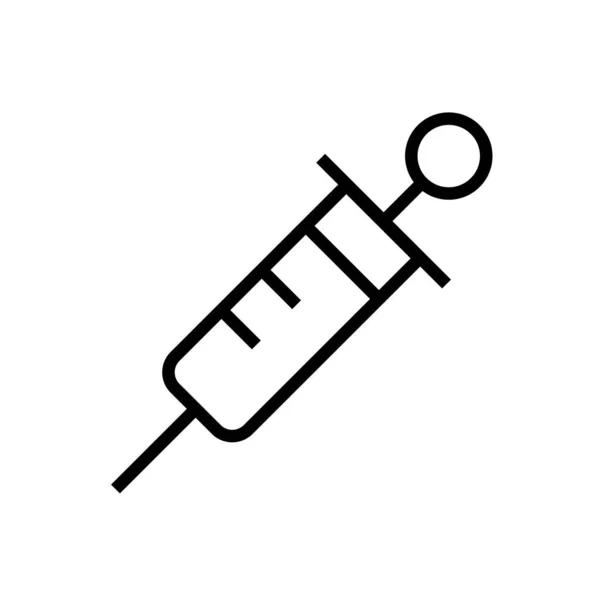 Syringe Icon Black Style Isolated White Background Medicine Symbol Vector — Stock Vector