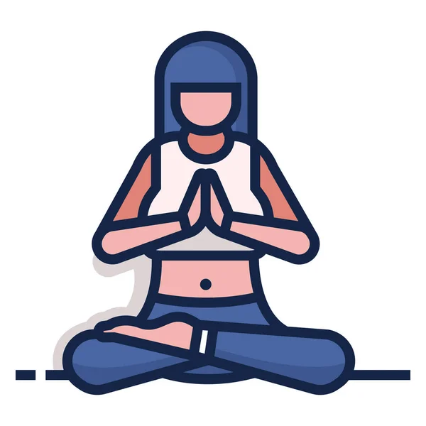 Mujer Haciendo Yoga Icono Vector Ilustración — Archivo Imágenes Vectoriales