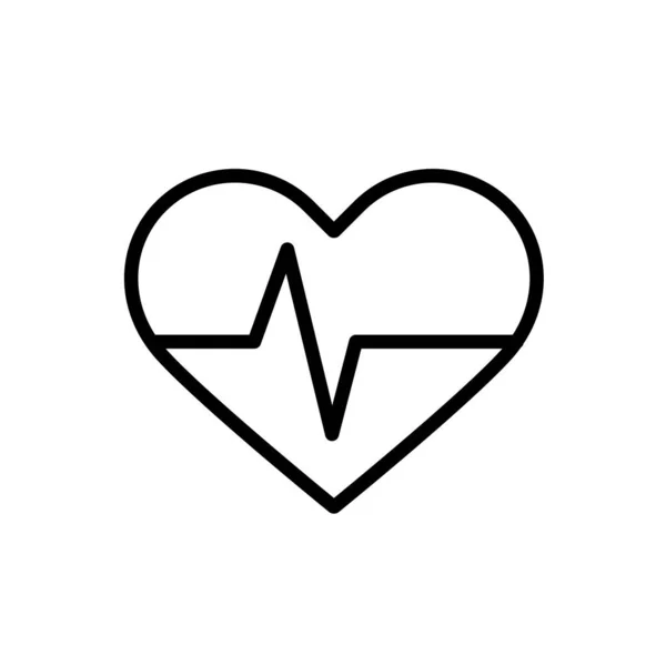 Ícone Linha Batimento Cardíaco Ilustração Vetorial — Vetor de Stock