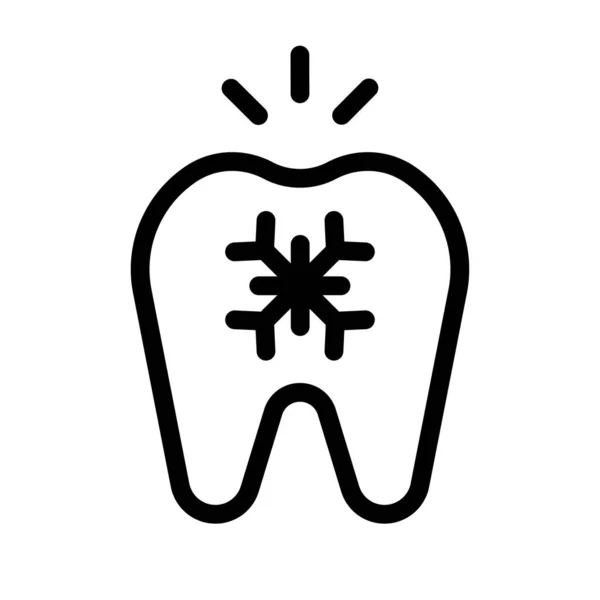 Ząb Płaski Ikona Wektor Ilustracja — Wektor stockowy
