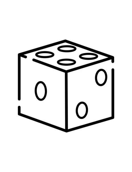 Dés Cube Icône Vectoriel Illustration — Image vectorielle