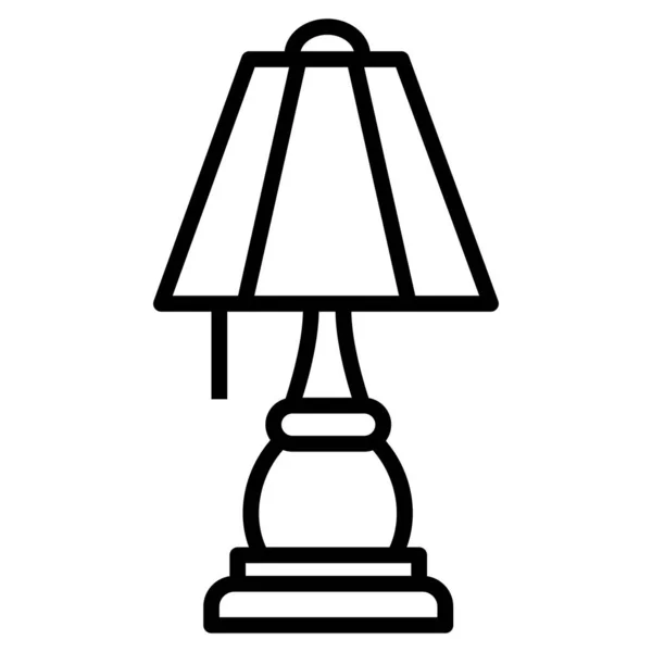 Icône Lampe Dans Style Noir Isolé Sur Fond Blanc Symbole — Image vectorielle