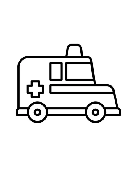 Illustrazione Del Vettore Dell Icona Dell Automobile Dell Ambulanza Medica — Vettoriale Stock