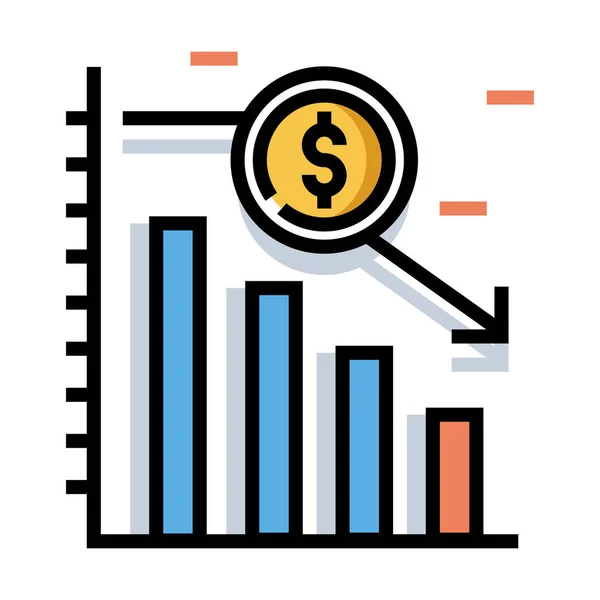 Negocio Finanzas Línea Vector Icono — Vector de stock