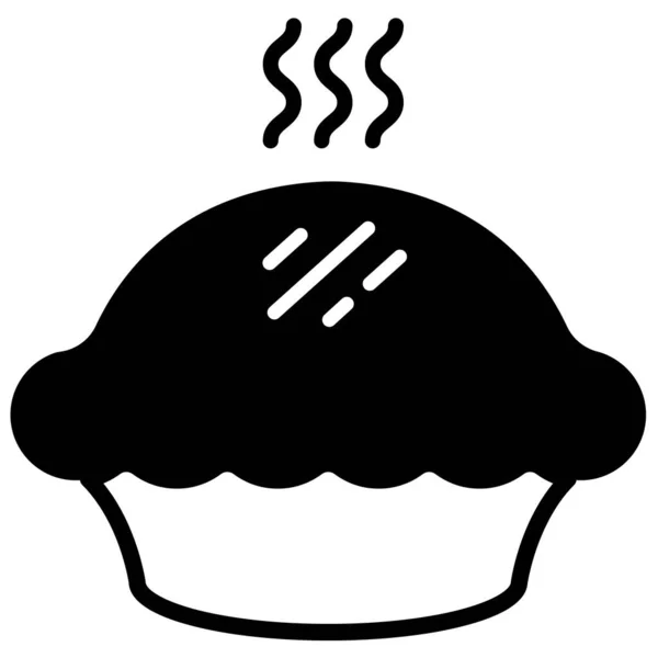 Zwart Wit Vector Icoon Van Muffin Cake — Stockvector