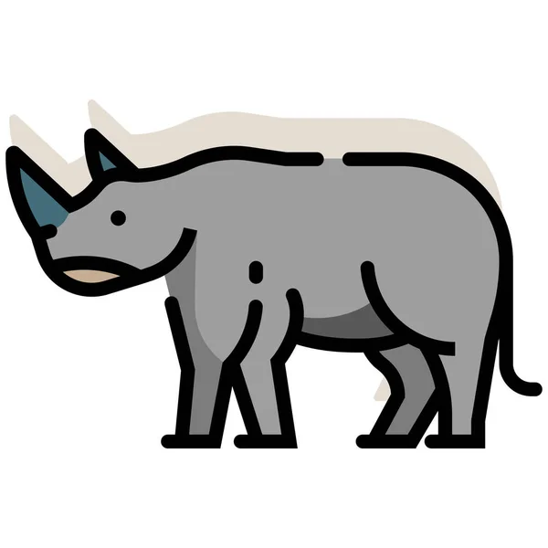 Vector Illustratie Van Cartoon Neushoorn — Stockvector