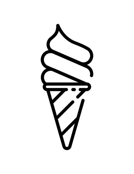 Icono Helado Estilo Negro Aislado Sobre Fondo Blanco Verano Símbolo — Archivo Imágenes Vectoriales