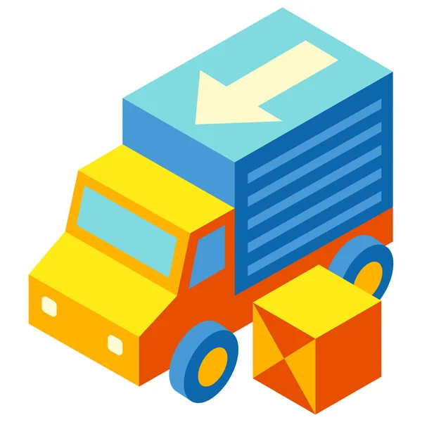 Vector Illustration Icon Logistics Delivery Truck — Stock Vector