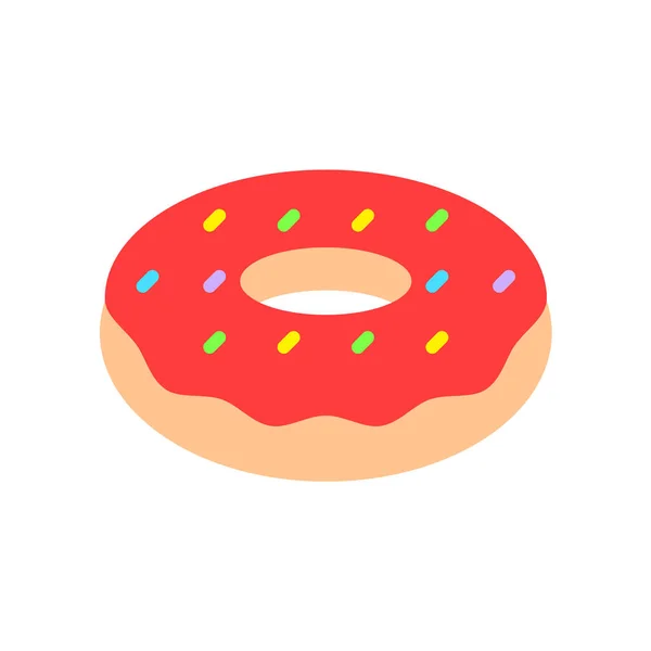 Donut Icon Flat Style Isolated White Background Bakery Symbol Vector — Stock Vector