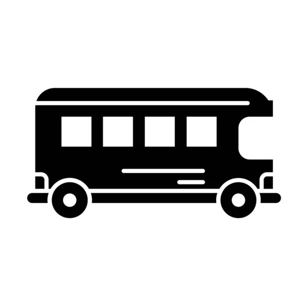 Εικονίδιο Λεωφορείου Απλή Απεικόνιση Των Εικόνων Φορέα Του Σχολικού Αυτοκινήτου — Διανυσματικό Αρχείο