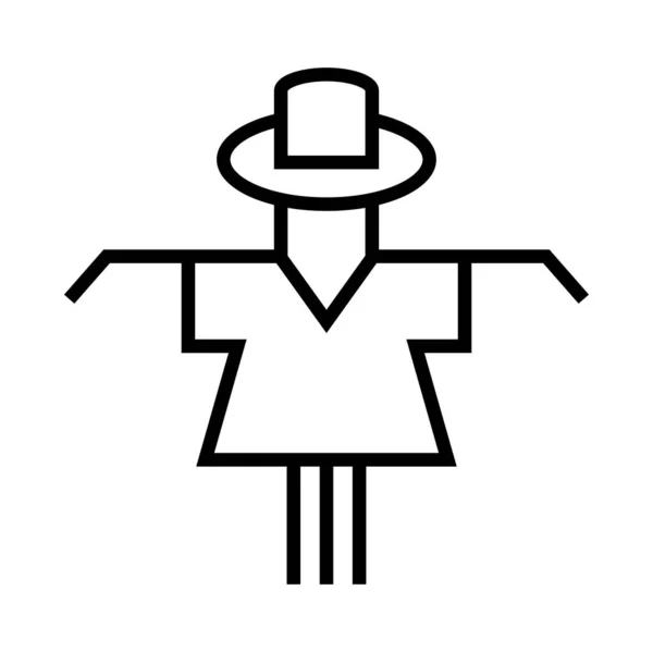 Female Scarecrow Line Vector Icon — Stock Vector