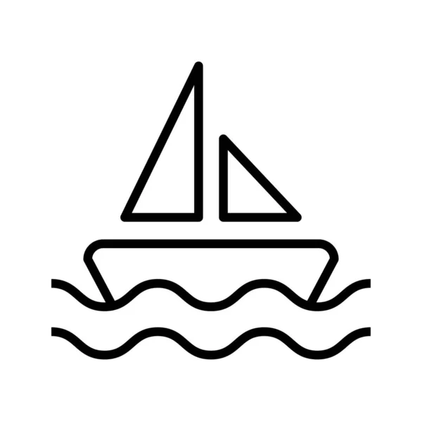 Значок Лінії Човна Ізольований Білому Тлі — стоковий вектор