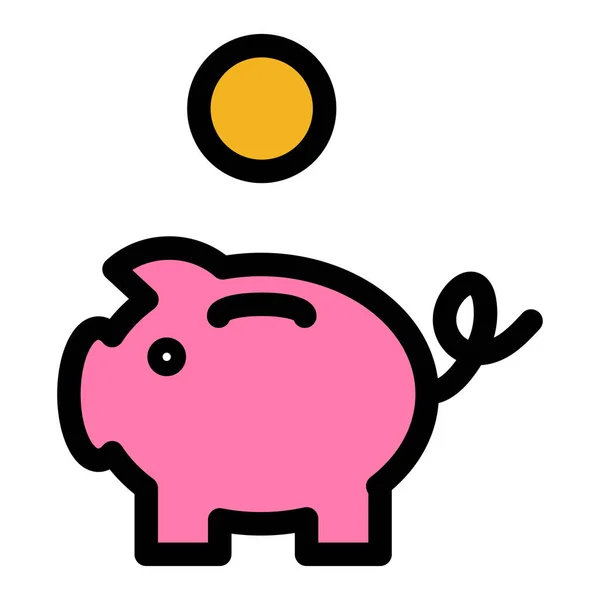 Piggy Bank Icono Vector — Archivo Imágenes Vectoriales