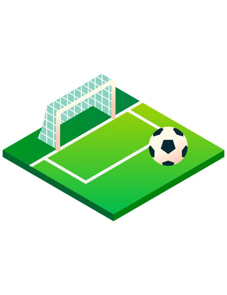 Campo Fútbol Con Hierba Verde Sombra — Vector de stock