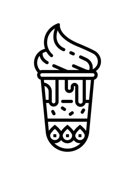 Ice Cream Płaska Ikona Wektor Ilustracji — Wektor stockowy