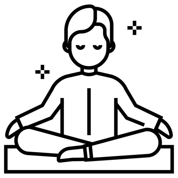 Adam Meditasyon Vektör Simgesi — Stok Vektör