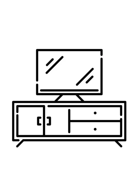 白い背景に隔離されたテレビセットのアイコンベクトル — ストックベクタ