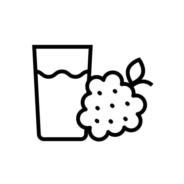 Glas Saft Und Beeren Web Symbol Vektorillustration — Stockvektor