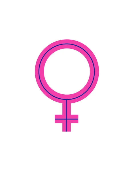 Pembe Kadın Sembolü Ikon Vektör Illüstrasyon Grafik Tasarımı — Stok Vektör