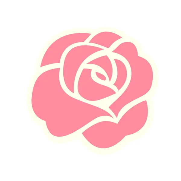 Wektor Ilustracja Różowy Róża Ikona Grafika Wektorowa