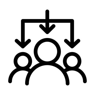 iş hiyerarşisi çizgi vektör simgesi