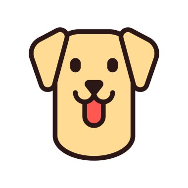 köpek yassı ikon vektör çizimi