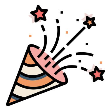 havai fişek simgesi. Vektör illüstrasyonu