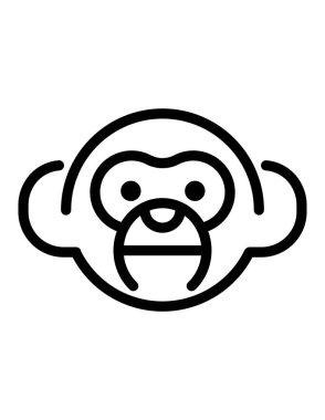 maymun ikon vektör illüstrasyonu 