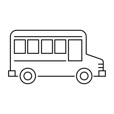  Okul servisi simgesi, vektör illüstrasyonu 