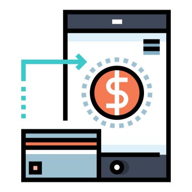 Seo ve bankacılık simgelerinin vektör çizimi