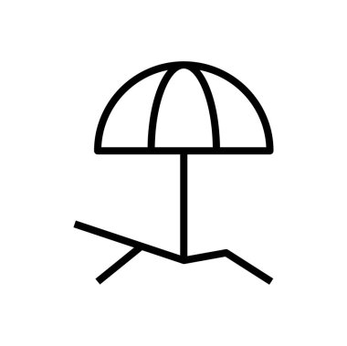 plaj, simge, vektör illüstrasyonu 