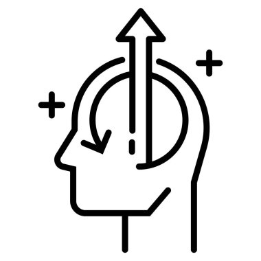 İnsan beyin çizgisi simgesi