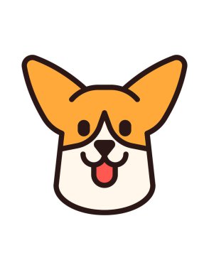 Beyaz arka planda izole edilmiş şirin çizgi film köpekleri.