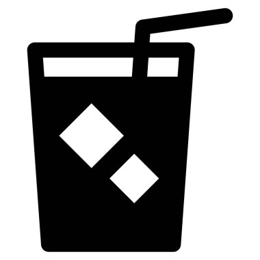 buz kahve yassı ikon vektör çizimi