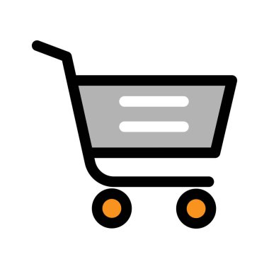 Alışveriş arabası simgesi, vektör illüstrasyonu