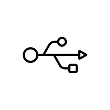  usb web simgesi. Vektör illüstrasyonu 