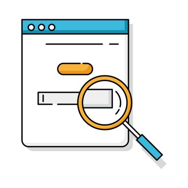 arama web simgesi, vektör illüstrasyonu 