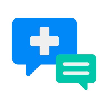 Sohbet ikonu. Vektör illüstrasyon biçimi, beyaz arkaplanda yuvarlak açılı düz ikonik semboldür..