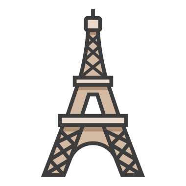 Eyfel kulesi ikon vektör illüstrasyon grafik tasarımı