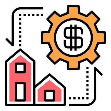 iş ve finans satırı vektör simgesi.