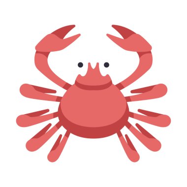 Kırmızı ve mavi yengeç simgesinin vektör çizimi