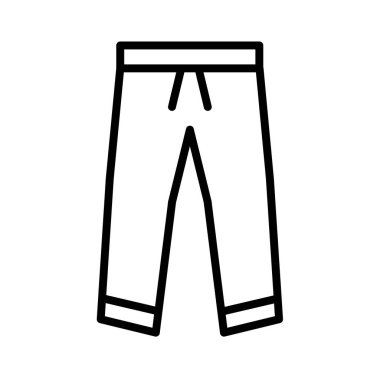 Beyaz arkaplanda siyah renkli pantolon simgesi var. giyim sembolü vektör illüstrasyonu.