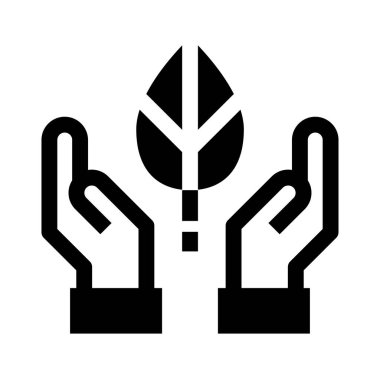 Havada yaprak tutan ellerin vektör çizimi