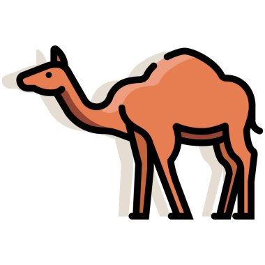 Çizgi film tarzında beyaz arkaplanda izole edilmiş zürafa ikonu. hayvan sembolü vektör illüstrasyonu.