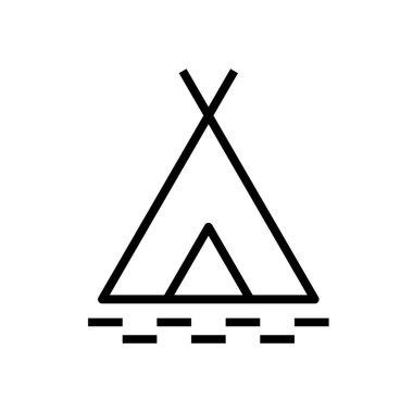 çadır, simge, vektör illüstrasyonu 