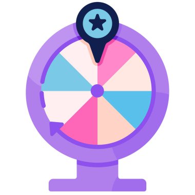 Lucky wheel düz ikon vektör çizimi