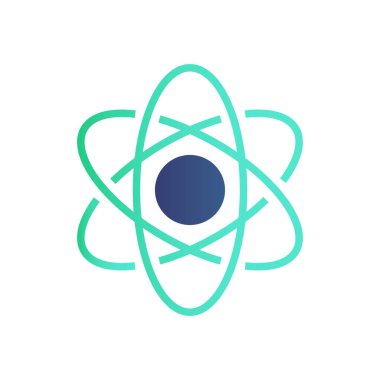 Renkli atom simgesi vektör çizimi