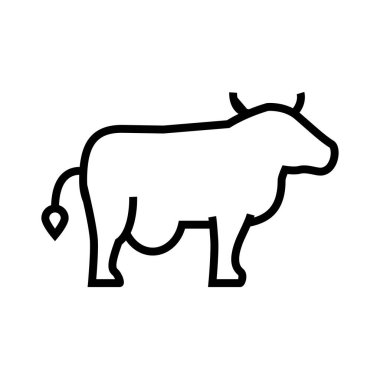 inek silueti simgesi vektör illüstrasyon grafik tasarımı